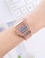 Fashion Silver Alloy Electronic Square Steel Band Watch