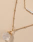 Fashion Golden Natural Pearl Heterogeneous Transparent Natural Stone Stacked Multi-layer Necklace