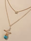 Fashion Green Natural Turquoise Drop Shaped Double-layer Necklace