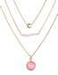 Fashion Golden Letter Natural Freshwater Pearl Resin Imitation Natural Stone Multilayer Necklace