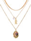 Fashion Golden Diamond Freshwater Pearl Shell Multilayer Necklace