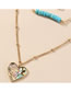 Fashion Golden Love Abalone Shell Natural Turquoise Multilayer Necklace