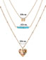 Fashion Golden Love Abalone Shell Natural Turquoise Multilayer Necklace