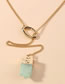 Fashion Golden Letter Resin Imitation Natural Stone Tassel Pendant Multilayer Necklace