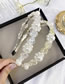 Fashion White Crystal Handmade Pearl Crystal Flower Steel Ring Thin Edge Hair Band