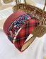 Fashion Solid Red Floral Checked Printed Broadband Hairband