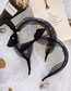 Fashion Wave Black Organza Pearl Mesh Yarn Wave Point Bow Headband