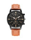 Fashion Brown With Black Face Ultra-thin Stainless Steel Two-eye Quartz Men's Belt Watch