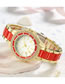 Fashion Red Diamond Quartz Acrylic Quartz Watch