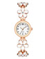 Fashion Pink Diamond Stainless Steel Quartz Bracelet Watch