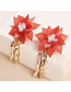 Fashion Yellow Resin Flowers And Crystal Alloy Earrings