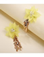 Fashion Green Resin Flowers And Crystal Alloy Earrings