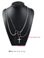 Fashion White K Cross Geometry Round Alloy Multilayer Necklace