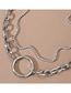 Fashion White K Round Claw Chain Alloy Multi-layer Necklace