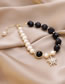 Fashion Black And White Star-studded Blue Sandstone And Pearl Contrast Bracelet