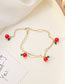 Fashion Necklace Crystal Beaded Resin Cherry Double Necklace Earring Bracelet