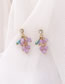 Fashion Purple Grape Beaded Diamond Earrings