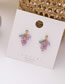 Fashion Purple Grape Beaded Diamond Earrings