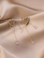 Fashion Golden Love Diamond Long Crystal Tassel Pullable Earrings