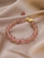Fashion Pink Ot Buckle Bead Adjustable Strawberry Crystal Bracelet