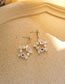 Fashion Branch Geometrical Five-pointed Star Flower Diamond Earrings