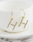 Fashion Golden H Letter Deisgn Diamnond Earrings