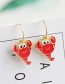 Fashion Orange Alloy Dripping Lobster Earrings
