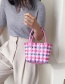 Fashion Caiji Woven Contrast Color Vegetable Basket Handbag