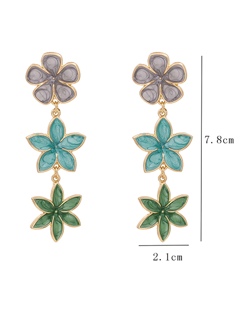 Fashion Red Dropped Flower Alloy Contrast Earrings