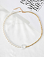 Fashion Golden Alloy Resin Pearl Chain Double-layer Necklace
