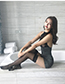 Fashion Black (without Stockings) Lace Perspective Stitching Hollow Bag Hip Nightdress