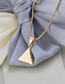 Fashion Golden Gold Plated Glossy Triangle Earring Necklace Set