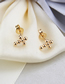 Fashion Golden Round Bead Gold Plated Cross Ear Stud Necklace Set