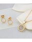 Fashion Golden Circle Gold-plated Earrings Necklace Set