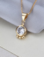 Fashion Gold-plated Blue Zirconium Gold-plated Round Earring Necklace Set With Zircon