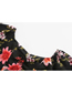 Fashion Black Background Flower Flying Sleeve Flower Print Stitching Short Sleeve Dress