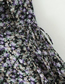 Fashion Black Floral Floral Ruffled V-neck Dress