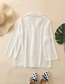 Fashion White Chiffon Messy V-neck Long-sleeved Sun Shirt