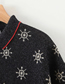 Fashion Black Knitted Jacquard Geometric Lapel Sweater