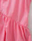 Fashion Pink V-neck Ruffled V-neck Sleeveless Dress