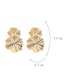 Fashion Rose Gold Alloy Flower Irregular Earrings