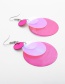 Fashion Purple Contrast Translucent Disc Geometric Earrings