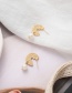 Fashion Golden Pearl Irregular Convex Earrings