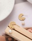 Fashion Golden Pearl Irregular Convex Earrings