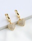 Fashion Golden Copper Inlay Zircon Earrings