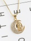 Fashion Golden Our Lady Of Crescent Moonstone Necklace