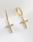 Fashion Golden Copper Inlaid Zircon Cross Necklace