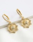 Fashion Golden Copper-inlaid Zircon Octagonal Stud Earrings