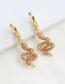 Fashion Golden Copper-set Zircon Serpentine Necklace