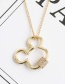 Fashion Golden Copper-inlaid Zircon Mickey Necklace